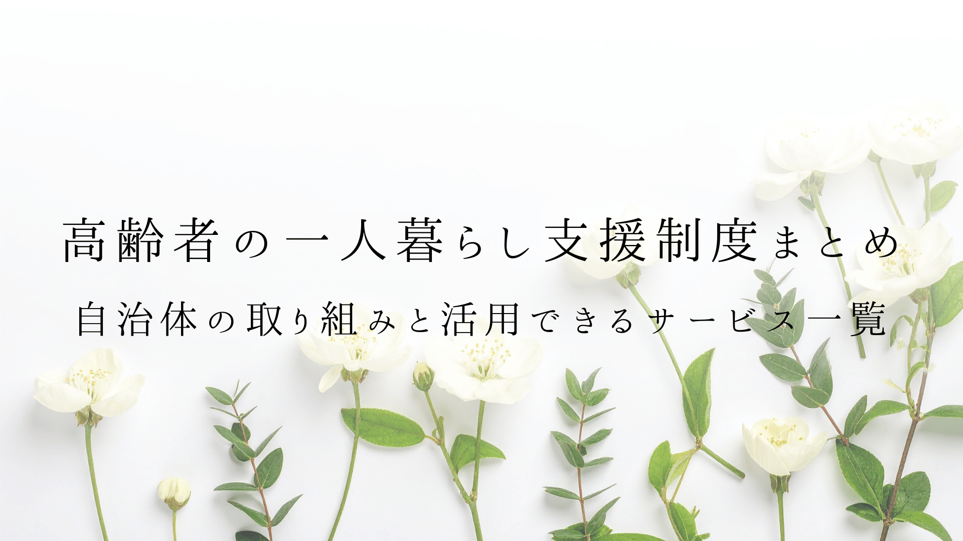 高齢者の一人暮らし支援サービス比較|公的制度とNPOを上手に活用する方法